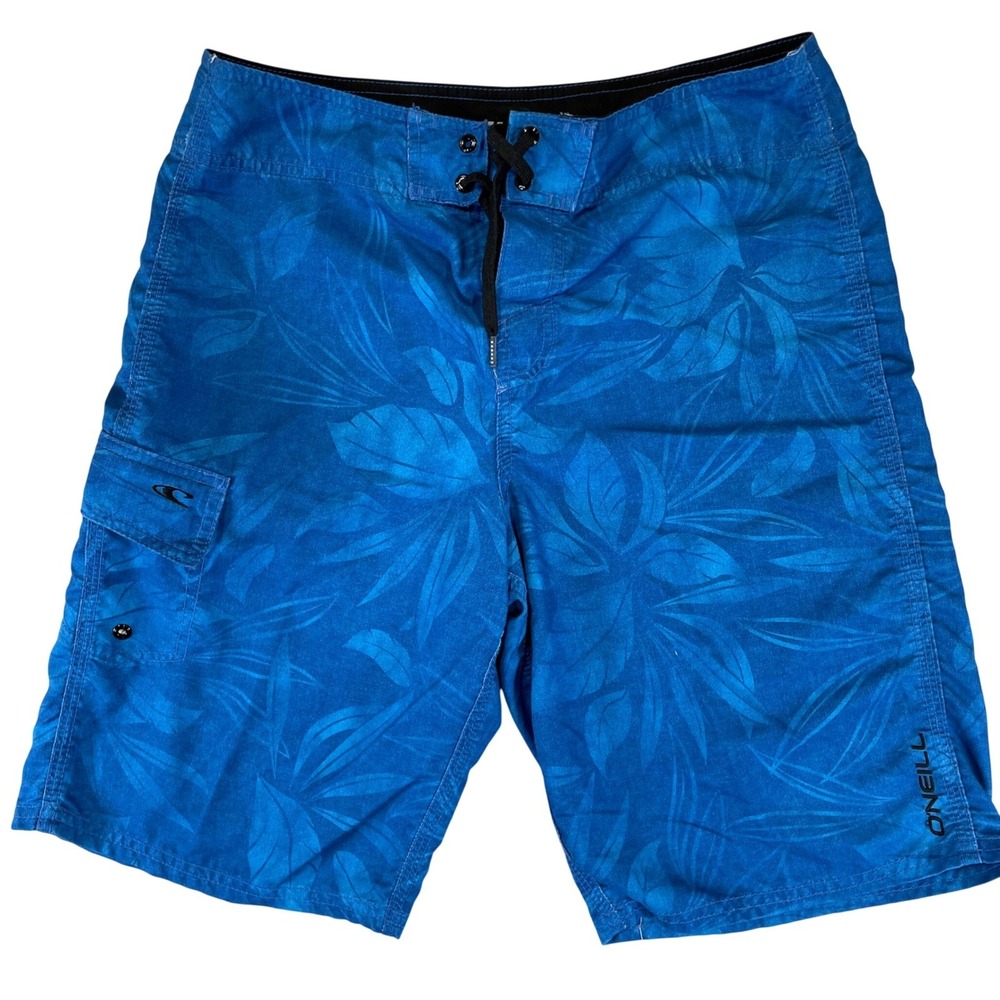 ONeill Mens Blue Tropical Floral Board Shorts Swim Trunks Size 30 RN 85773